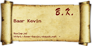 Baar Kevin névjegykártya